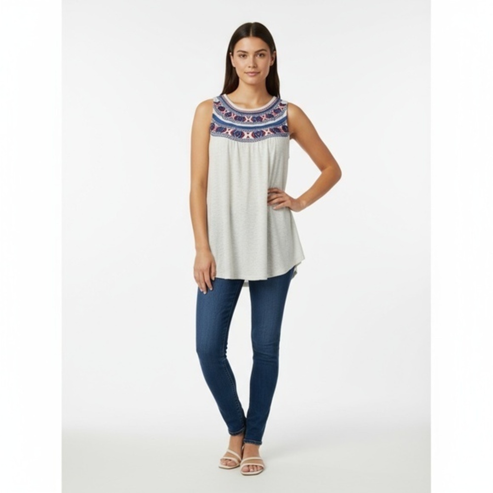 Lucky Brand Womens Sleeveless Top Size L Textured Knit‎ BohoCasual